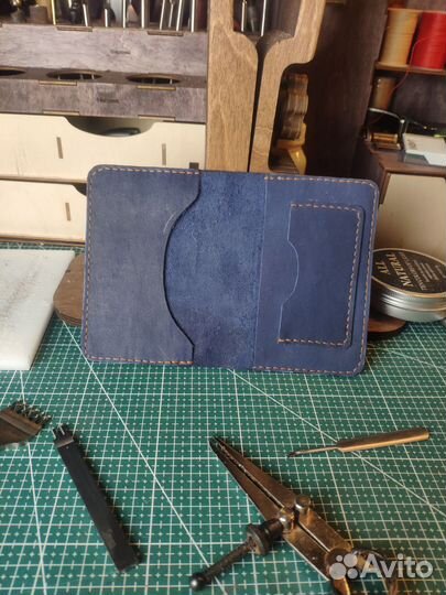 Обложка для документов натуральная кожа