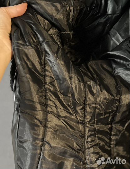 Полушубок шуба черный мех искусственный