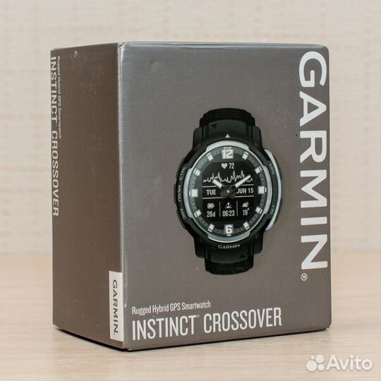 Garmin instinct crossover черный / синий гранит