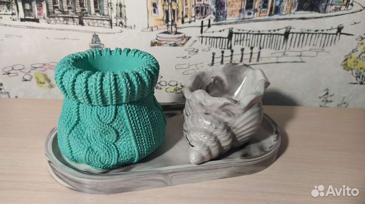 Подсвечник вязаный мешочек для Дмитрия