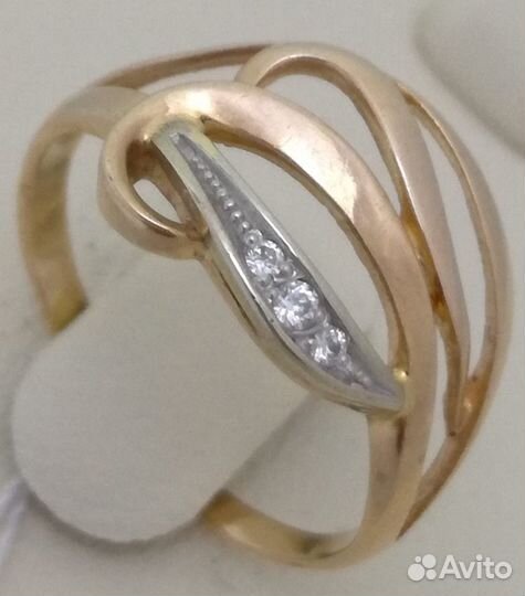 Кольцо / размер 16,5 / 1,91г / Золото585 / фианиты круглые