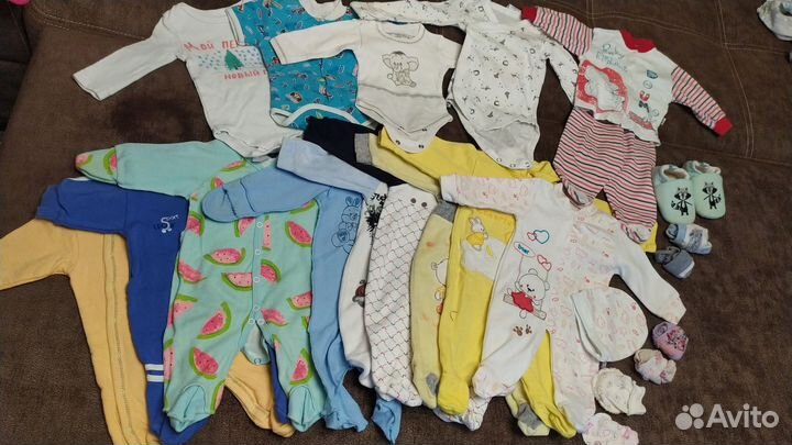 Вещи для новорождённых 56-68р пакетом