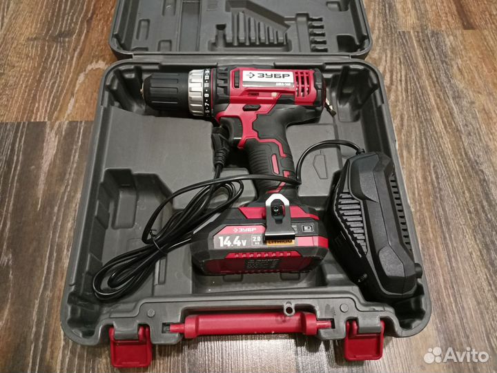 Аккумуляторная дрель шуруповерт дшл-145-21 зубр