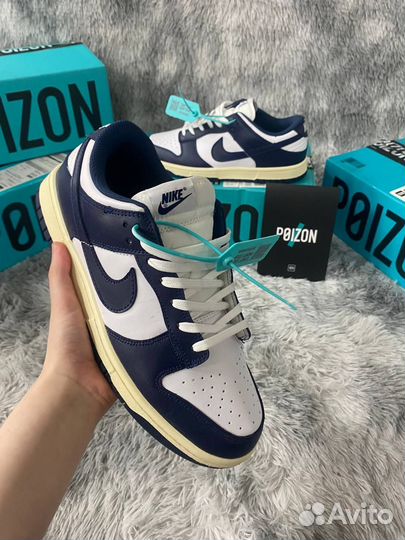 Nike Dunk Low Vintage Navy Blue Оригинал Poizon