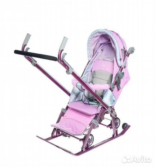 Санки коляска Ника 7-4 (возраст 0+) с 6 колесами