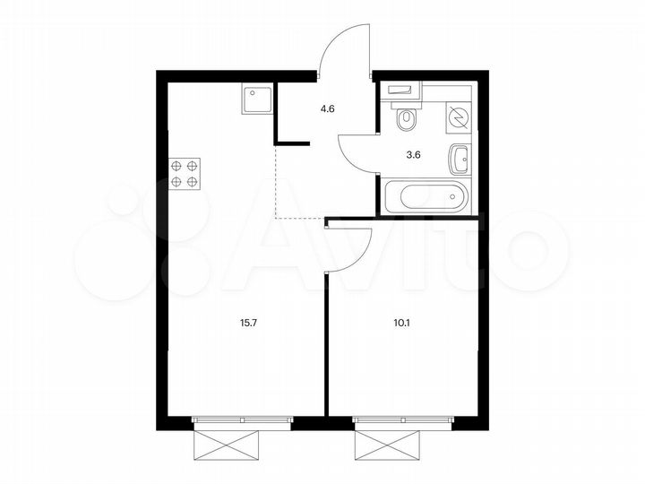 1-к. квартира, 34 м², 21/24 эт.