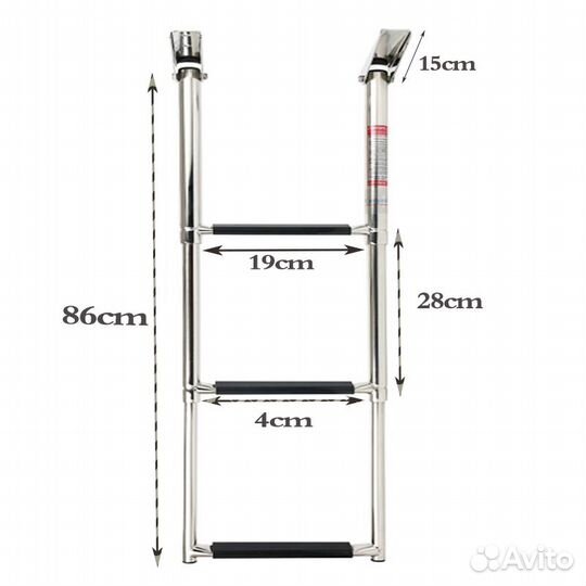 Лестница трап для лодки, катера, яхты и т.д