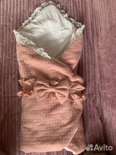 Конверт на выписку для девочки тёплый