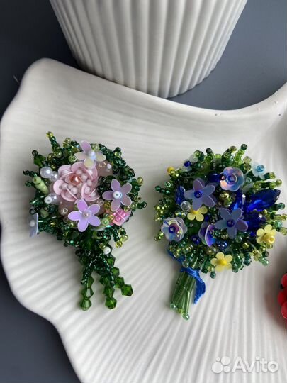 Брошь цветы ручная работа