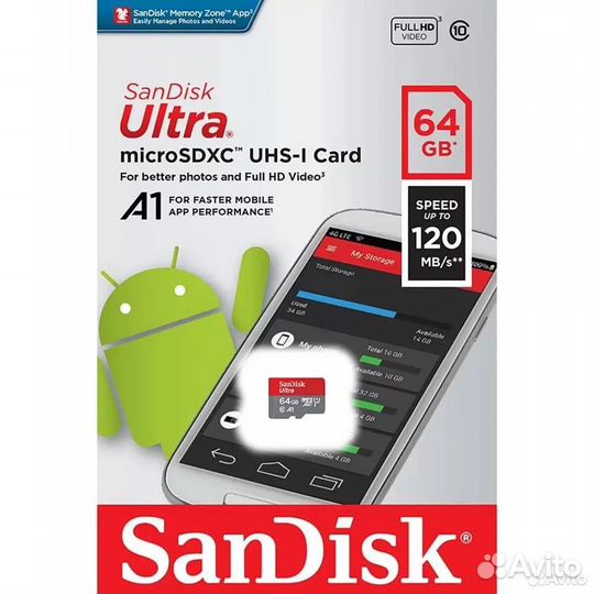 Карта памяти MicroSD SanDisk Ultra новая гарантия