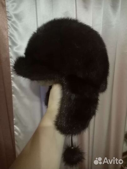 Норковая женская шапка (диам. 57см)