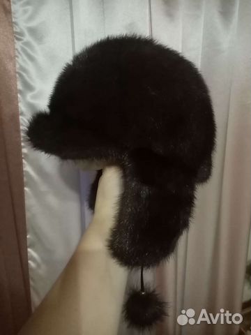 Норковая женская шапка (диам. 57см)