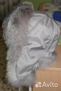 Шапка Новая (голубой песец) на 7-11 лет