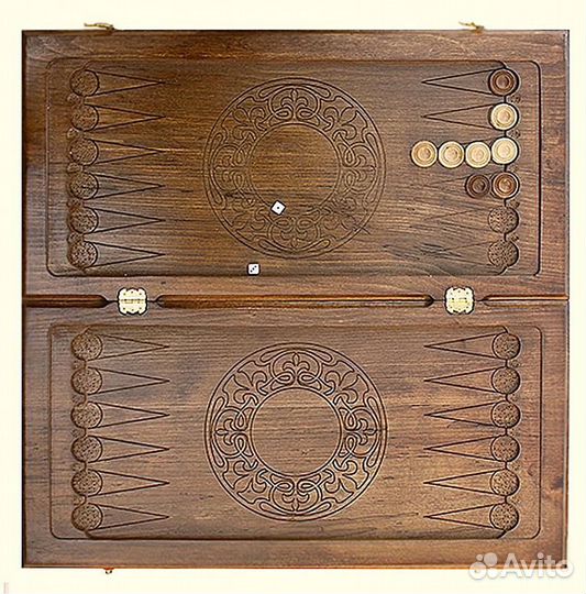 Нарды и шашки резные Царская корона 61 х 61 см бук Армения 62563