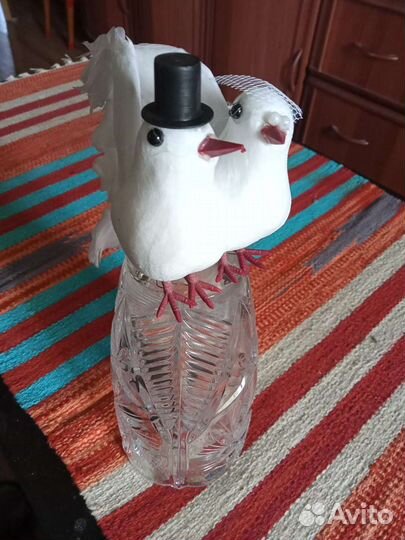 Статуэтка голубь и бокалы свадебная