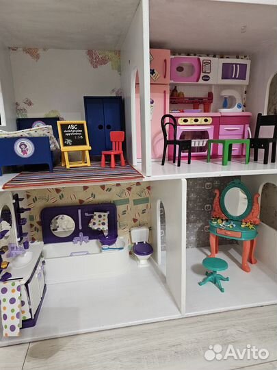 Кукольный домик для барби с мебелью