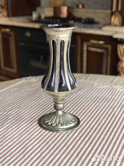 Ваза с синим стеклом, Grande Arredo. Италия