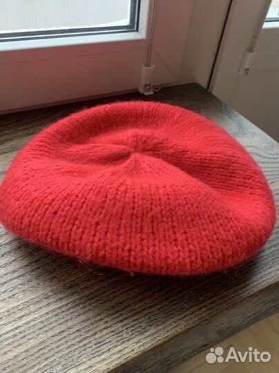 Шапка Берет малиновый шерсть