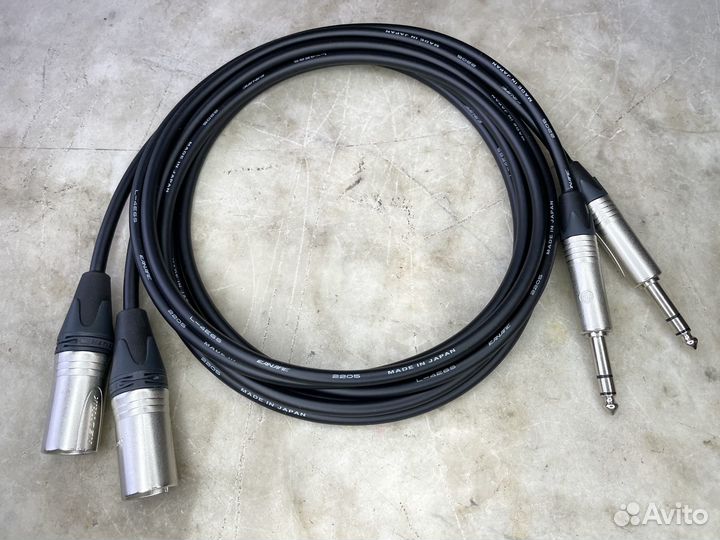 Кабели XLR Jack 6.3 (2шт) Neutrik Canare (Japan) +