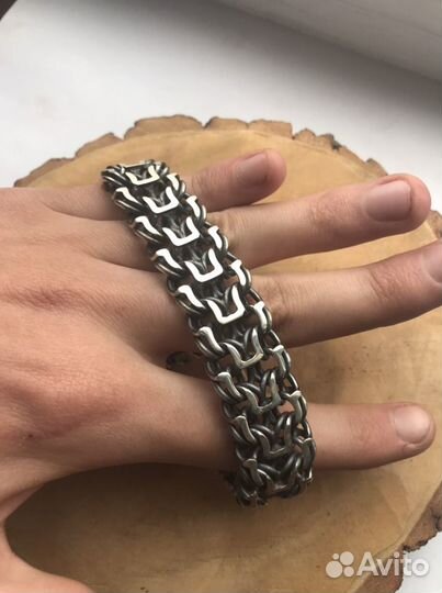 Серебряный браслет Император