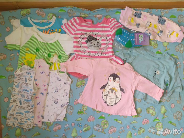 2 пакета детские вещи 0-12мес