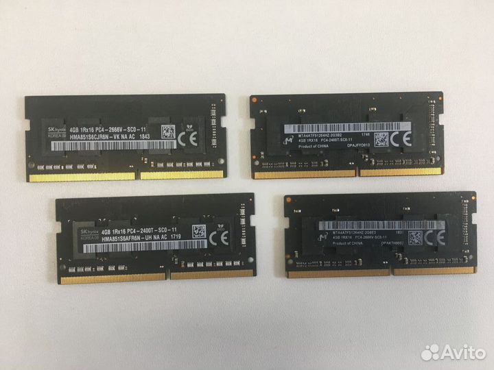 Новая оперативная память 4-16 Гб SO-dimm DDR4