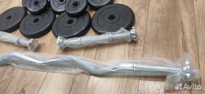 Комплект MB barbell 60,5 кг. Гантели и штанга