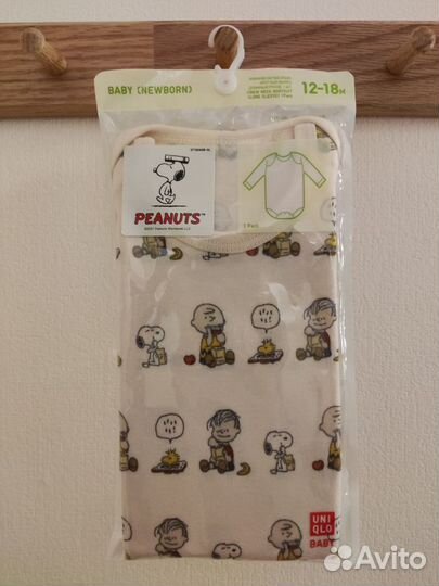 Uniqlo Боди 4шт 60, 70, 80, 90 Peanuts / Snoopy