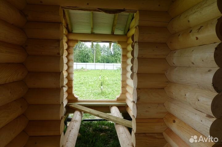 Сруб Бани 6.0х8.0м. с крыльцом и крышей
