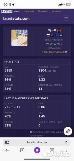 Тренер по CS GO (топ 15) по России на Faceit