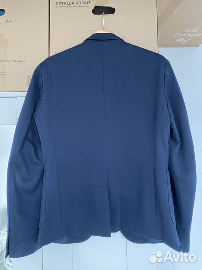 Пиджак синий текстурный размер S