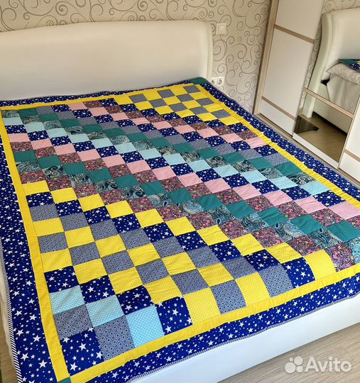 Одеяло покрывало подарок в стиле пэчворк