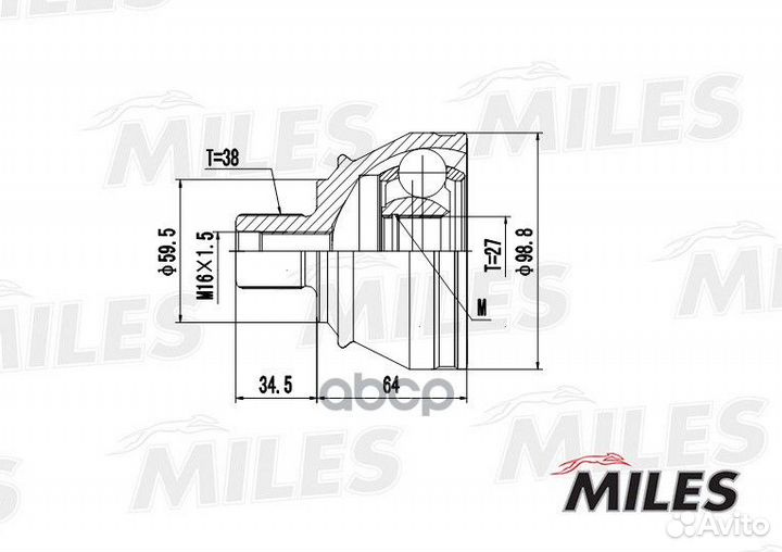 Шрус audi A6 III/A8 II 2.0TDI-3.2FSI 04-11 нар