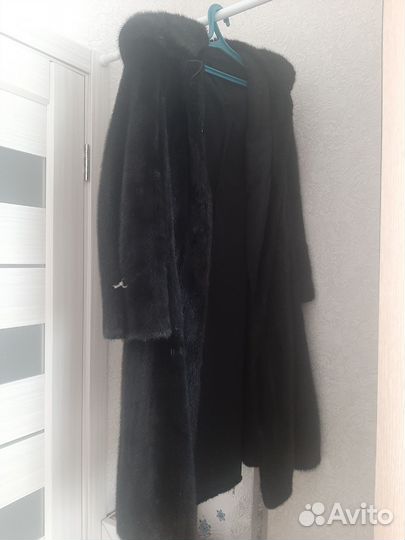 Шуба норковая 46 48 черная длинная