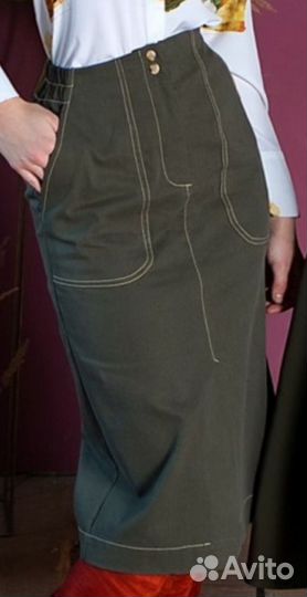 Юбка из хлопка хаки 