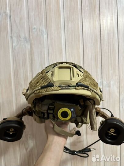Тактический шлем бр2 свмпэ в сборе(комплект)