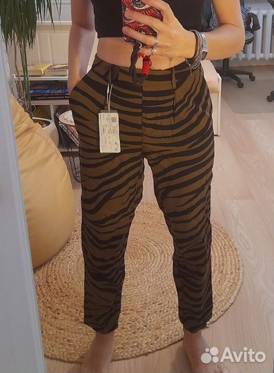 Брюки хаки вискоза Tom Taylor размер s