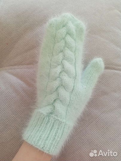 Варежки из пуха норки