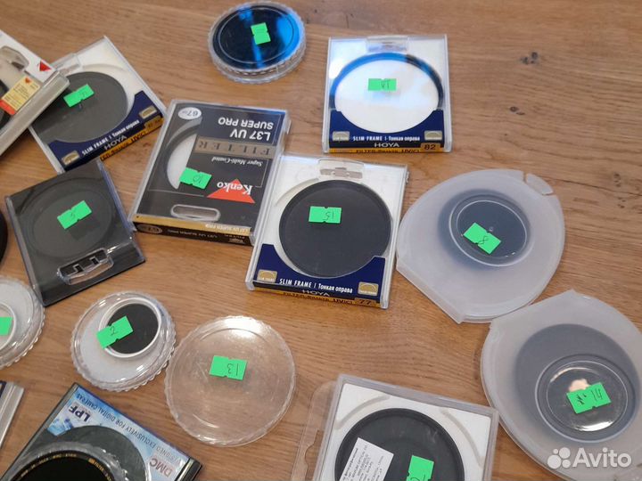 Нейтрально-серые ND-светофильтры разных диаметров