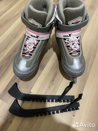 Детские коньки 2 пары(раздвижные )