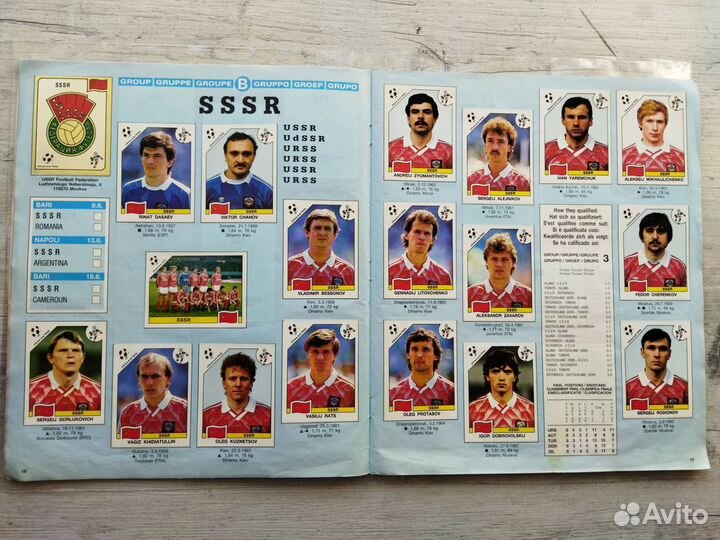 Полный альбом с наклейками Panini Italia 90