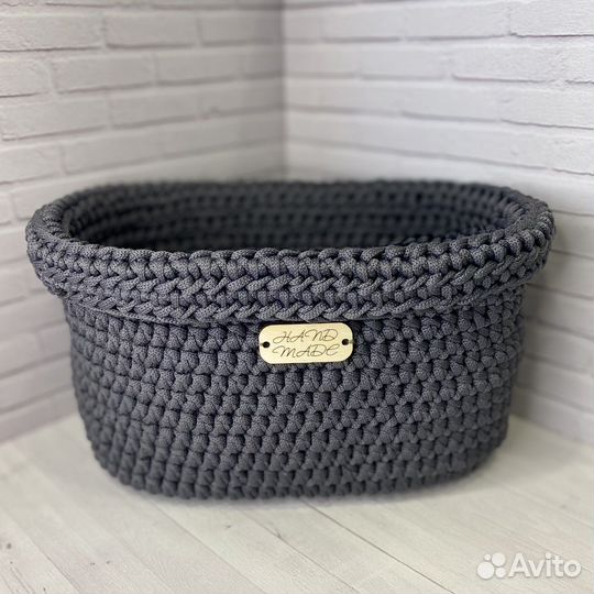 Корзинки интерьерные вязаные