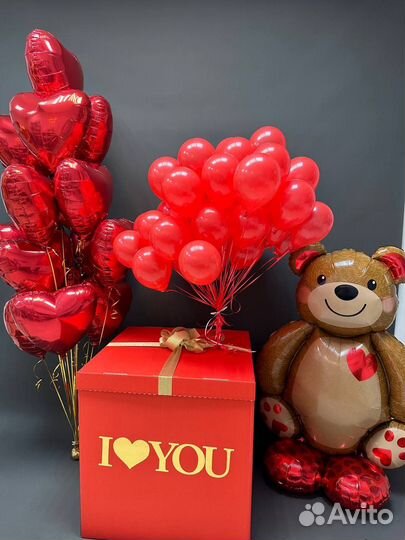 Коробка сюрприз с шарами для вау эффекта