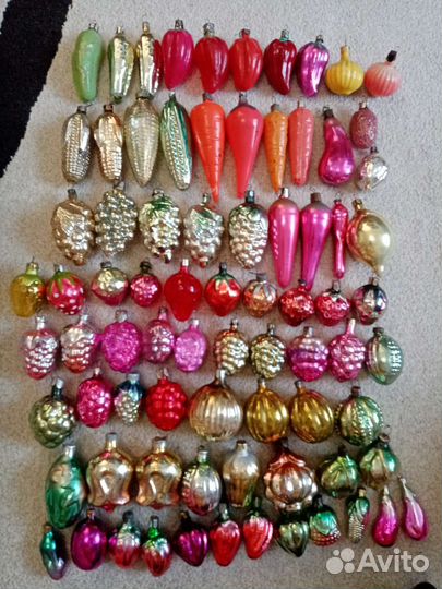 Елочные игрушки-ссср(ягоды, овощи, фрукты)