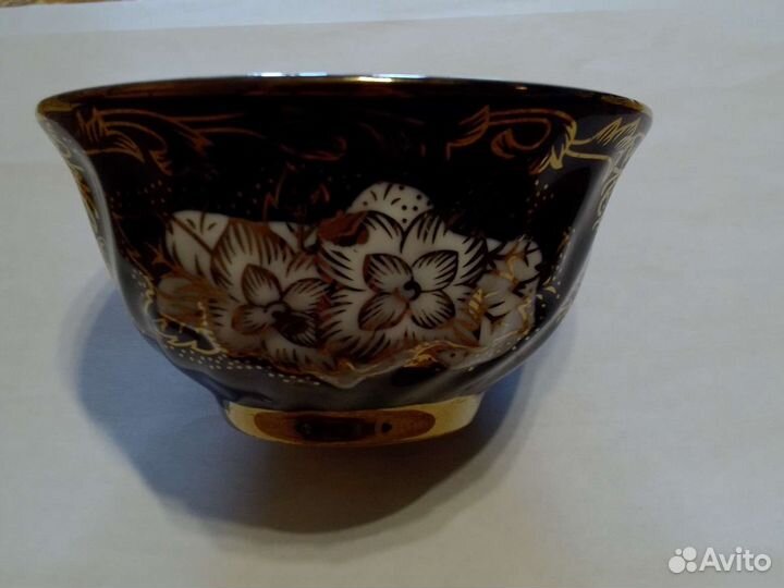 Чехия Фарфор кобальт с позолотой 6 пиал и чайник