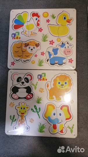 Деревянные пазлы вкладыши