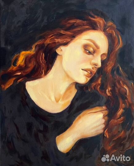 Картина маслом девушка портрет оригинальная