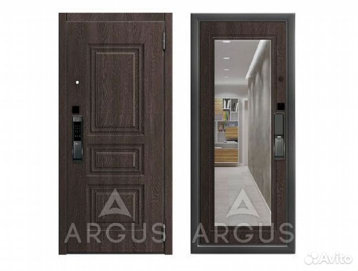 Дверь с биометрическим замком и терморазрывом