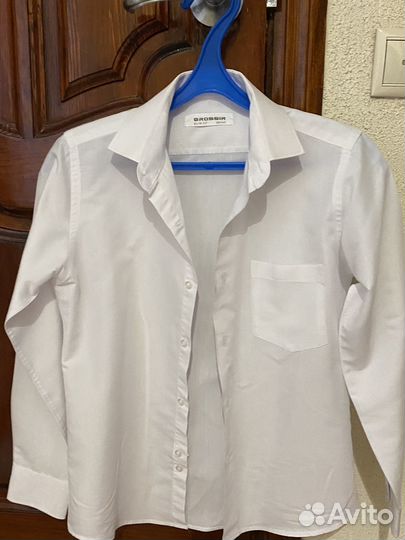 Рубашка белая для мальчика размер 33,рост 140