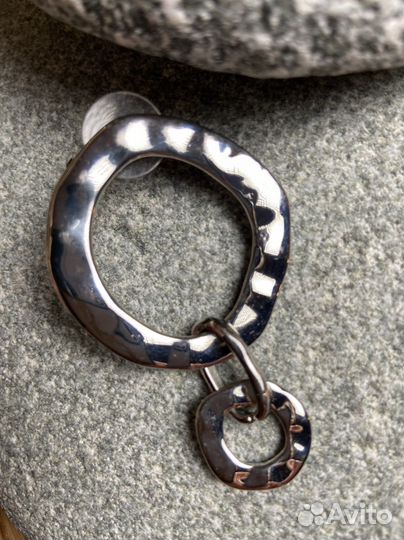 Новые Серьги / глянцевый металл под серебро